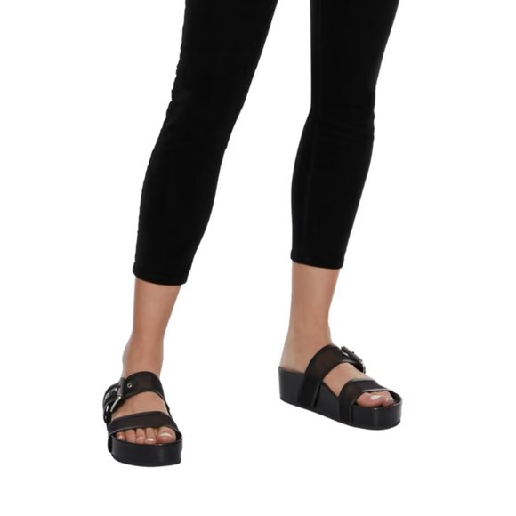 rag & bone Evin Mesh and Leather Platform Slides (Black) - Picture 5 of 5